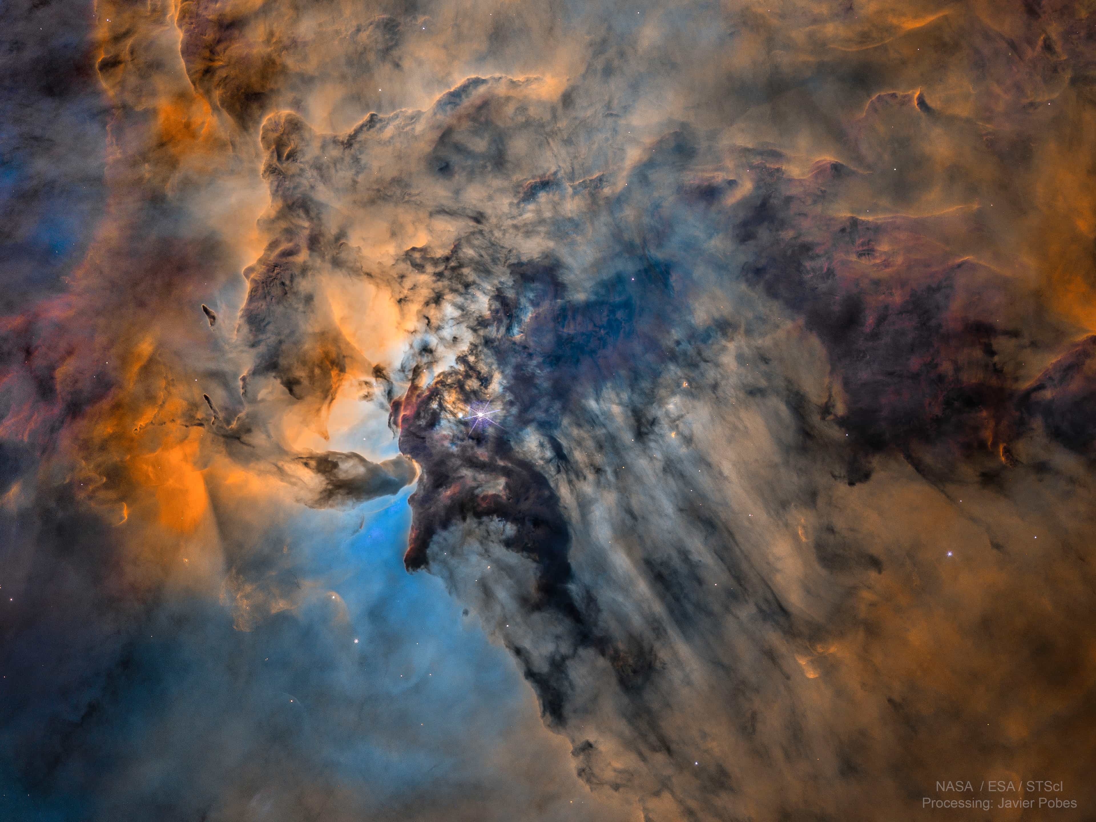 The Busy Center of the Lagoon Nebula