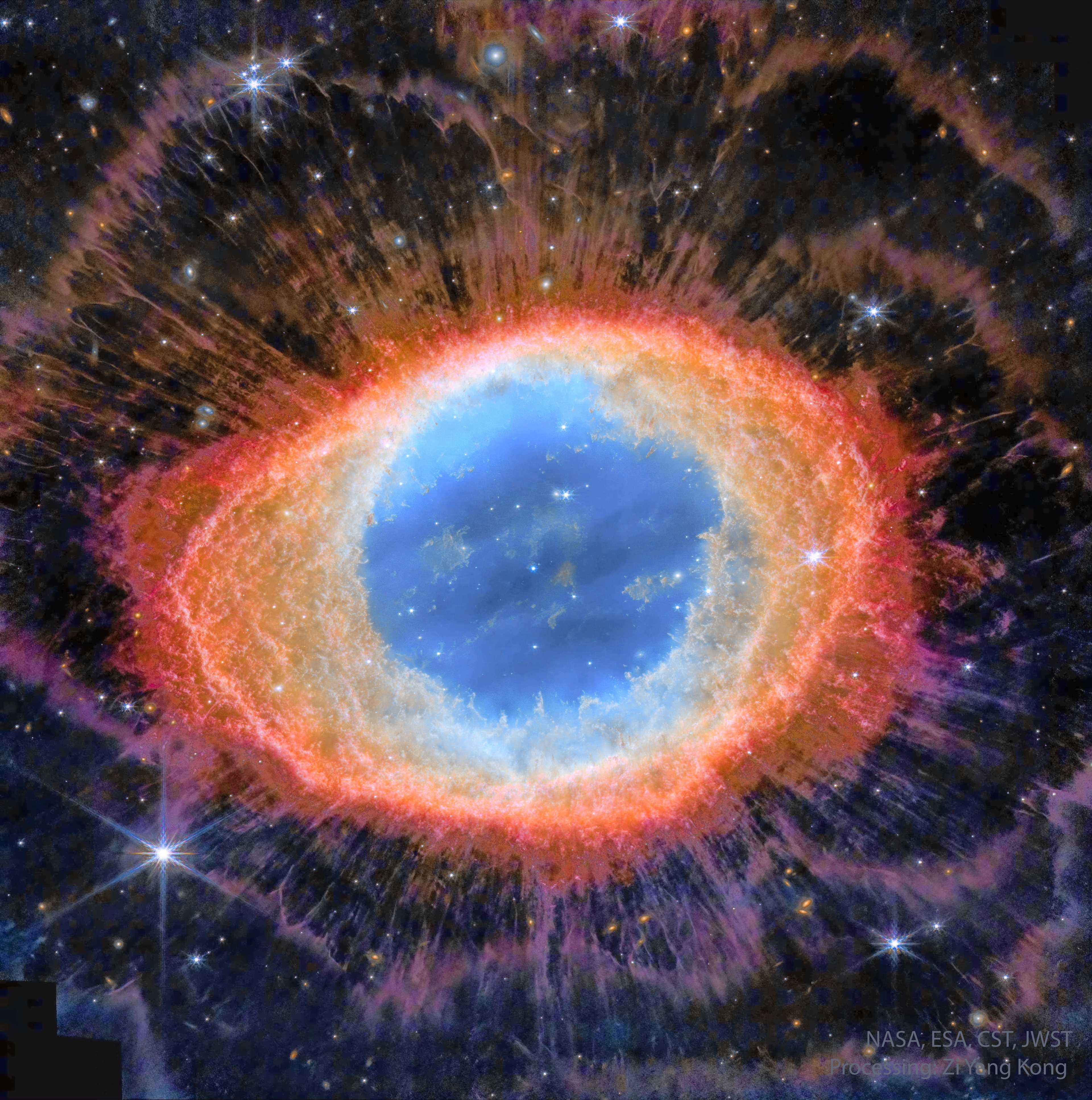 The Ring Nebula from Webb and Hubble